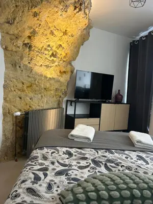 Un ou plusieurs lits dans un hébergement de l'établissement Studio cosy proche d Amboise