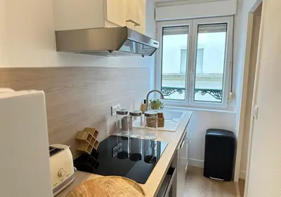 Cuisine ou kitchenette dans l'établissement La Fleur Bohème - Hypercentre Le Mans