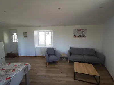 Coin salon dans l'établissement Appartement au bord de la Vienne