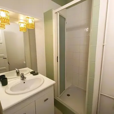 Salle de bains dans l'établissement Le Basilic - T2 - Centre-ville - Cosy - Wifi - Tv
