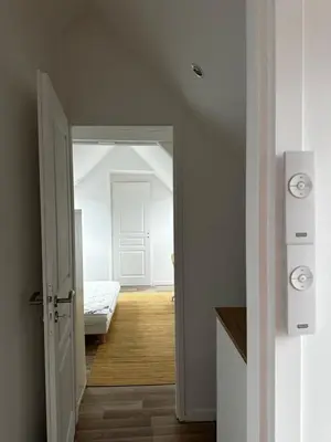 Un ou plusieurs lits dans un hébergement de l'établissement Charmante maison 2 Chambres à 10 mn d'Angers