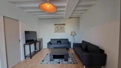 Coin salon dans l'établissement Maison au coeur des Châteaux de la Loire