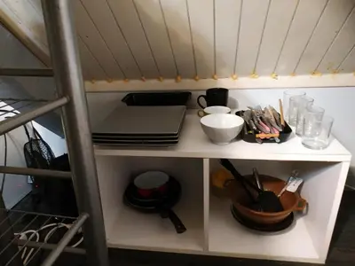Cuisine ou kitchenette dans l'établissement Gare pleinitude