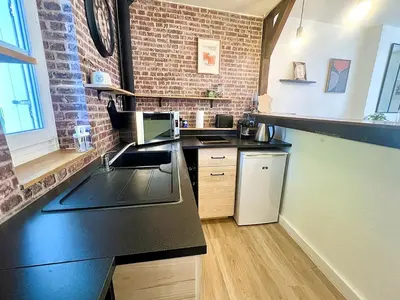 Cuisine ou kitchenette dans l'établissement Le clos des écureuils