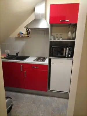 Cuisine ou kitchenette dans l'établissement Le Saint Georges
