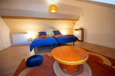 Un ou plusieurs lits dans un hébergement de l'établissement 200 m2 cottage equipped with every comfort!