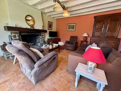 Coin salon dans l'établissement Maison de campagne de charme