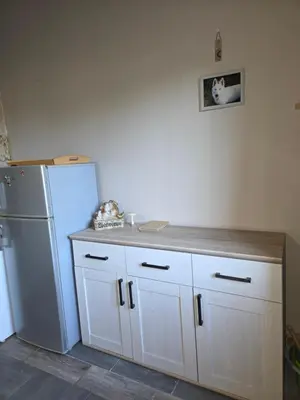 Cuisine ou kitchenette dans l'établissement La tanière du loup