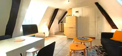 Coin salon dans l'établissement Le belvédère - Vieux Tours - Wifi - Smart TV