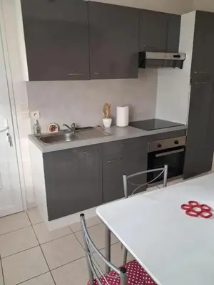 Cuisine ou kitchenette dans l'établissement Appartement lumineux avec jardin à Le Mans, 35 m², 2 pers.
