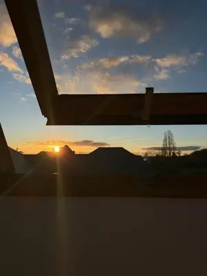 Lever ou coucher de soleil vu de la maison de vacances ou à proximité