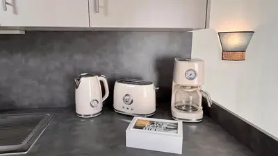 Cuisine ou kitchenette dans l'établissement Le Léonard 100 m Château d'Amboise-4p- 3 étoiles