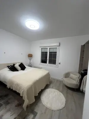 Un ou plusieurs lits dans un hébergement de l'établissement Maison chaleureuse Amboise