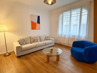 Coin salon dans l'établissement L'Escapade Bleue