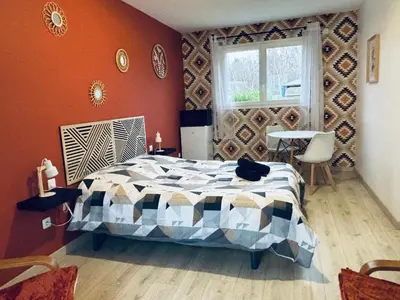 Un ou plusieurs lits dans un hébergement de l'établissement Chambre d'hôte à la campagne