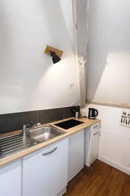 Cuisine ou kitchenette dans l'établissement Charmant nid sous les combles – Centre & gare