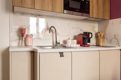 Cuisine ou kitchenette dans l'établissement 303 Chanzy - Suite Eden - T1 Chic & Spacieux