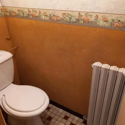 Salle de bains dans l'établissement Vive le vert pomme !