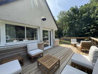 Balcon ou terrasse dans l'établissement Gite au coeur des bois - Le Chêne du Verger