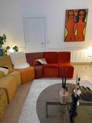 Coin salon dans l'établissement Villa Folies Moderne 3 chambre proche gare