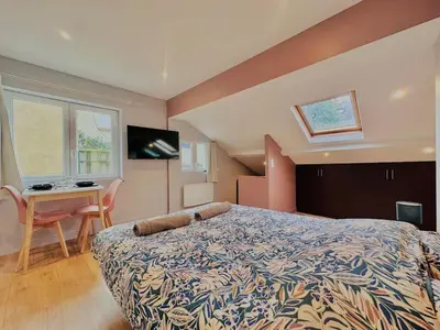 Télévision ou salle de divertissement dans l'établissement Studio design & élégant Le Mans Gare Centre-Wifi