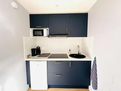 Cuisine ou kitchenette dans l'établissement Studio design & élégant Le Mans Gare Centre-Wifi