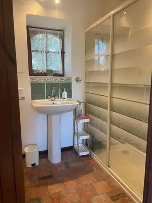 Salle de bains dans l'établissement La Richardiere - Le Martinet