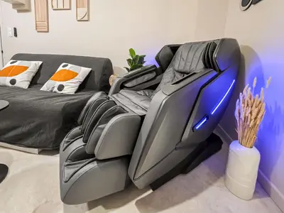 Coin salon dans l'établissement Le Lodge Corail - Massage Réparateur & Design Fun