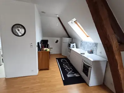 Cuisine ou kitchenette dans l'établissement Le calme de montaupin