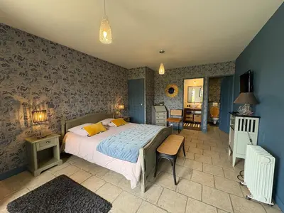 Un ou plusieurs lits dans un hébergement de l'établissement Entre vignes et Châteaux, Zoo de Beauval, Piscine, WIFI, 4 chambres, 7 lits, 4 sdb