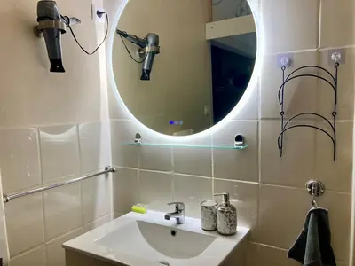 Salle de bains dans l'établissement Gitesdelachapelle 4km Zoo