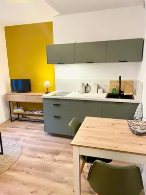 Cuisine ou kitchenette dans l'établissement Appartement au calme, coeur de ville