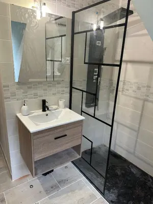 Salle de bains dans l'établissement Maison de campagne