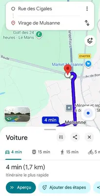 Plan de l'établissement Chambre circuit 24h 900m du virage de Mulsanne