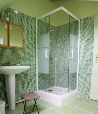Salle de bains dans l'établissement Gîte La Poterie