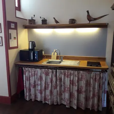 Cuisine ou kitchenette dans l'établissement La Violiere