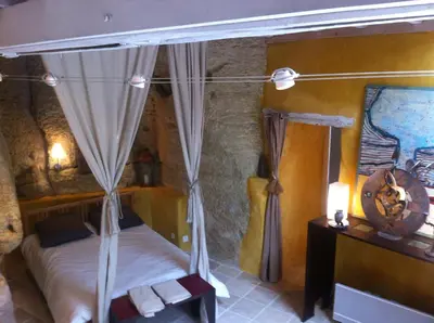 Un ou plusieurs lits dans un hébergement de l'établissement Troglodyte loft