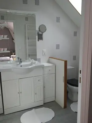 Salle de bains dans l'établissement chambres des rosiers
