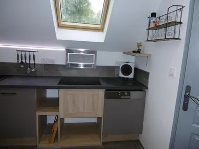 Cuisine ou kitchenette dans l'établissement Le petit domaine des Aubuis