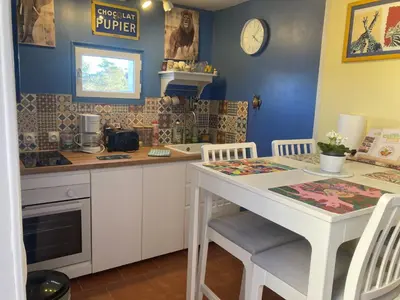 Cuisine ou kitchenette dans l'établissement Le petit secret au pied du zoo