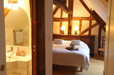 Un ou plusieurs lits dans un hébergement de l'établissement La Héraudière Bed & Breakfast
