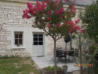 Jardin de l'établissement Gîte confortable à Huismes, proche de Chinon avec cour fermée - FR-1-381-370