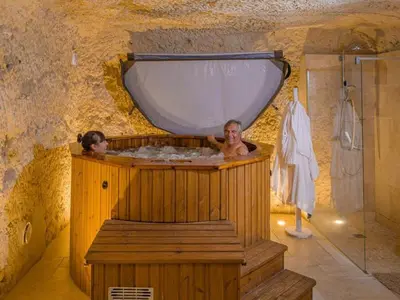 Plan de l'établissement Maison troglodyte de charme avec salle de jeux et spa à Vouvray - FR-1-381-87