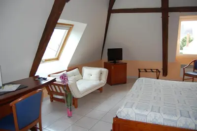 Télévision ou salle de divertissement dans l'établissement Appart'hôtel La Suze sur Sarthe