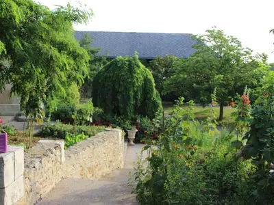 Jardin de l'établissement Gîte rural proche châteaux, animaux bienvenus, grand jardin - FR-1-381-68