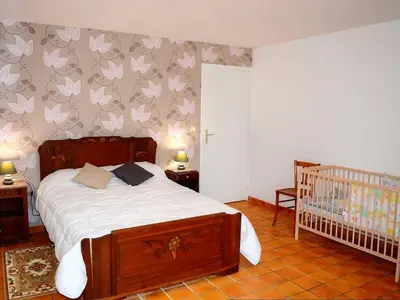 Un ou plusieurs lits dans un hébergement de l'établissement Charmante maison en Touraine: gîte avec jardin, animaux acceptés - FR-1-381-240