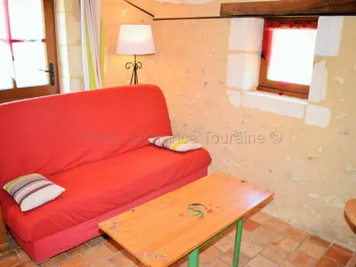 Coin salon dans l'établissement Gîte de charme en Touraine du Sud, jardin clos, 3 chambres - FR-1-381-321