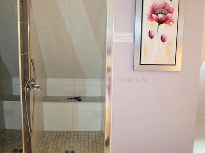 Salle de bains dans l'établissement Maison en Touraine avec Spa et Sauna, proche Châteaux de la Loire - FR-1-381-473