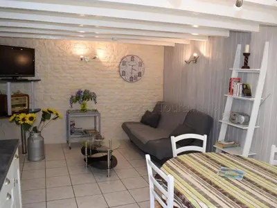 Télévision ou salle de divertissement dans l'établissement Gîte 40m² au calme avec cour privée - FR-1-381-24