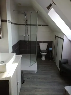 Salle de bains dans l'établissement Chambre Rose Blanche